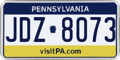 PA license plate JDZ8073