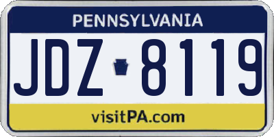 PA license plate JDZ8119