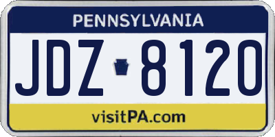 PA license plate JDZ8120