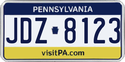 PA license plate JDZ8123