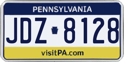 PA license plate JDZ8128