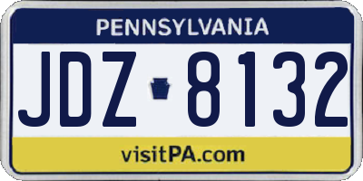 PA license plate JDZ8132