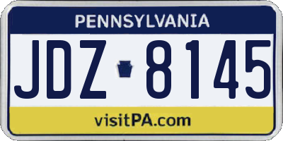PA license plate JDZ8145