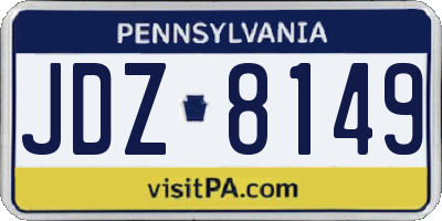 PA license plate JDZ8149