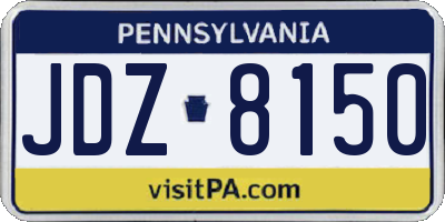 PA license plate JDZ8150