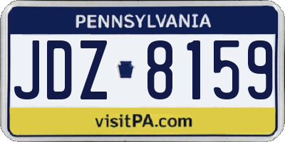 PA license plate JDZ8159