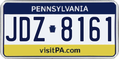 PA license plate JDZ8161