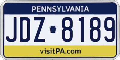 PA license plate JDZ8189