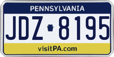 PA license plate JDZ8195