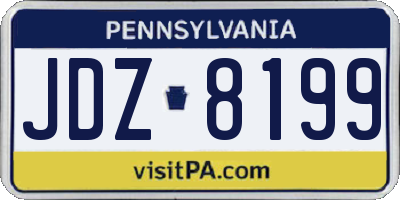PA license plate JDZ8199