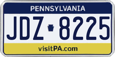 PA license plate JDZ8225