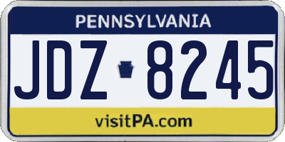 PA license plate JDZ8245