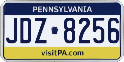 PA license plate JDZ8256