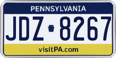 PA license plate JDZ8267