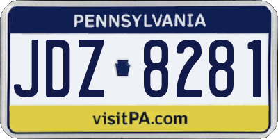 PA license plate JDZ8281
