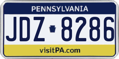 PA license plate JDZ8286