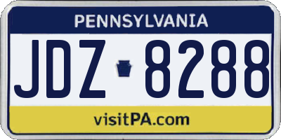 PA license plate JDZ8288
