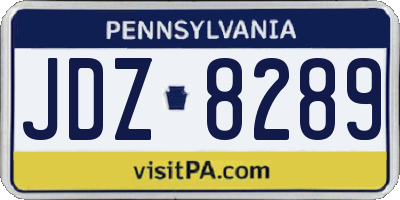 PA license plate JDZ8289