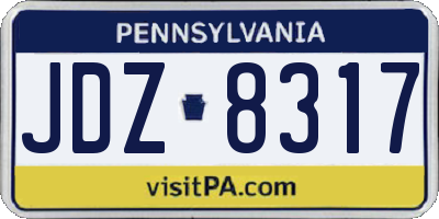 PA license plate JDZ8317