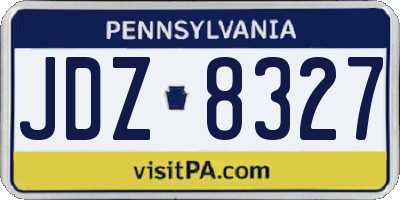 PA license plate JDZ8327