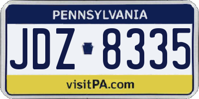 PA license plate JDZ8335