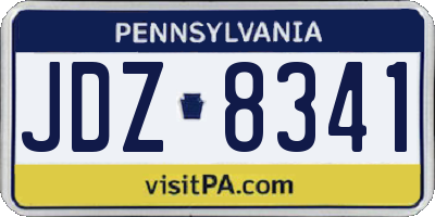 PA license plate JDZ8341