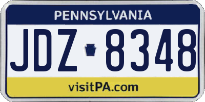 PA license plate JDZ8348
