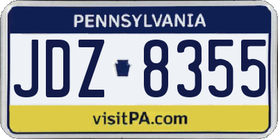 PA license plate JDZ8355