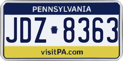 PA license plate JDZ8363