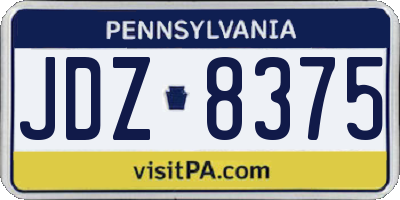 PA license plate JDZ8375