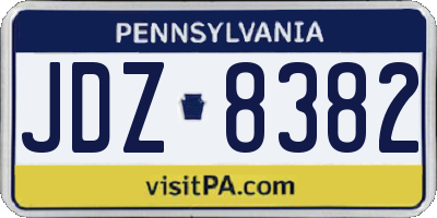 PA license plate JDZ8382