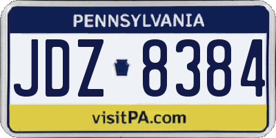 PA license plate JDZ8384