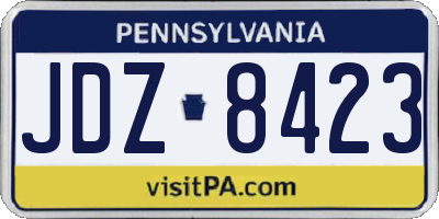 PA license plate JDZ8423