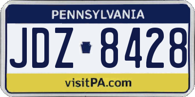 PA license plate JDZ8428