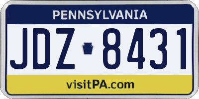 PA license plate JDZ8431