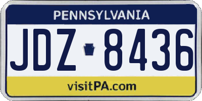 PA license plate JDZ8436
