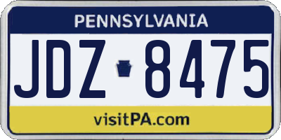 PA license plate JDZ8475