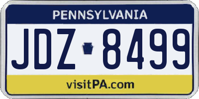 PA license plate JDZ8499