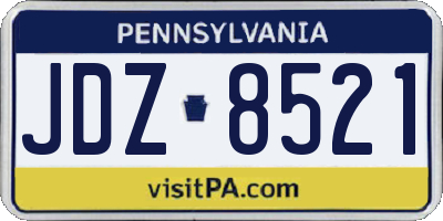 PA license plate JDZ8521