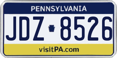 PA license plate JDZ8526