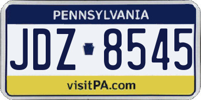 PA license plate JDZ8545