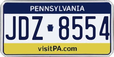 PA license plate JDZ8554