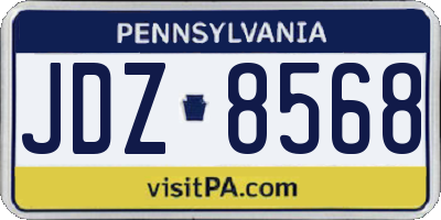 PA license plate JDZ8568