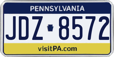 PA license plate JDZ8572