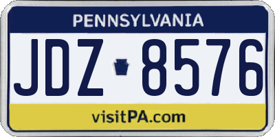 PA license plate JDZ8576