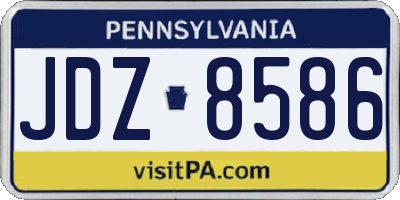 PA license plate JDZ8586