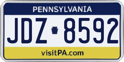PA license plate JDZ8592