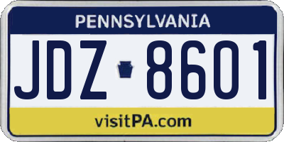PA license plate JDZ8601