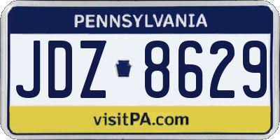 PA license plate JDZ8629