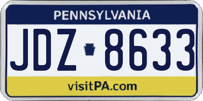 PA license plate JDZ8633